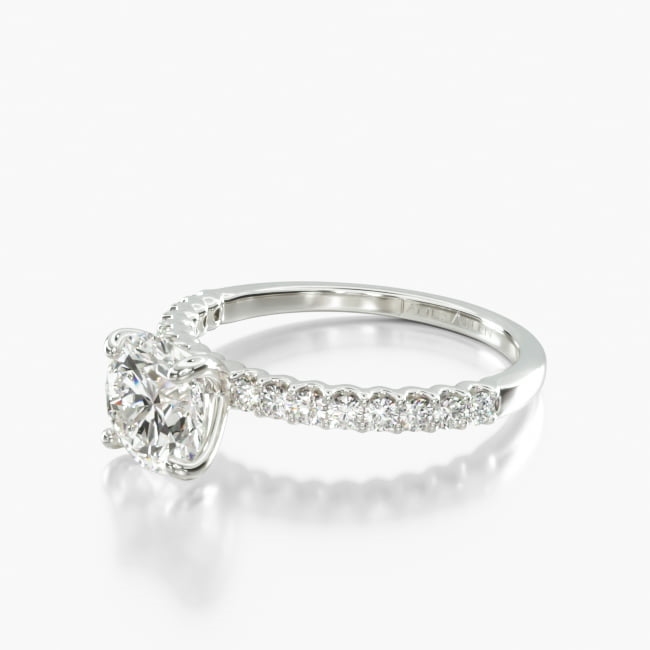 Give the love of your life the ultimate sparkle with this dainty ring which features a row of dazzling diamonds.
