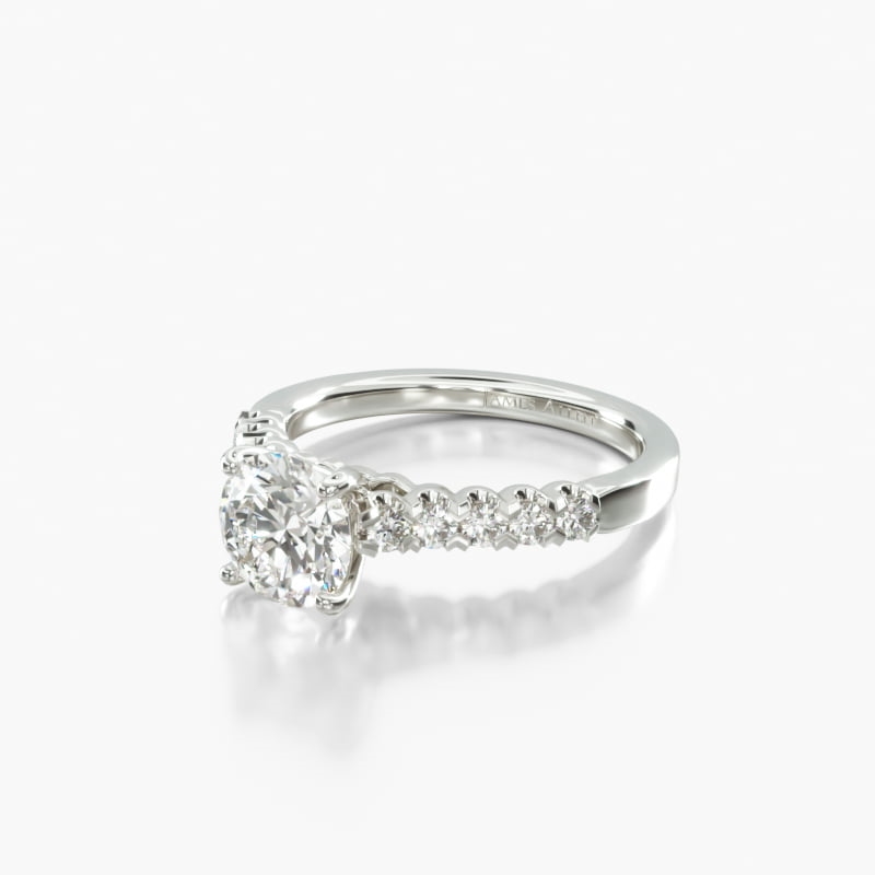 14K White Gold Fishtail Diamond Engagement Ring