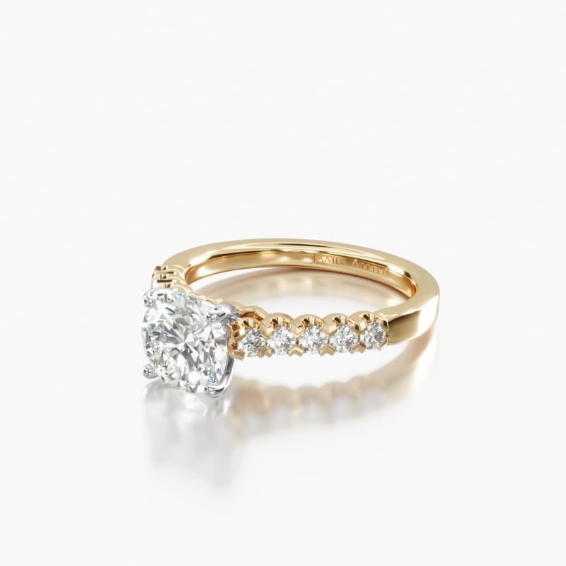 14K Yellow Gold Fishtail Diamond Engagement Ring