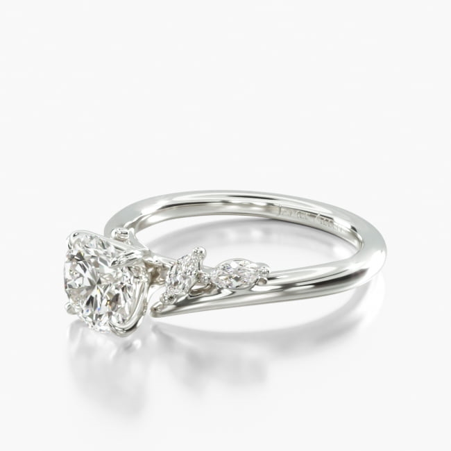 Platinum Bypass Marquise Array Diamond Engagement Ring