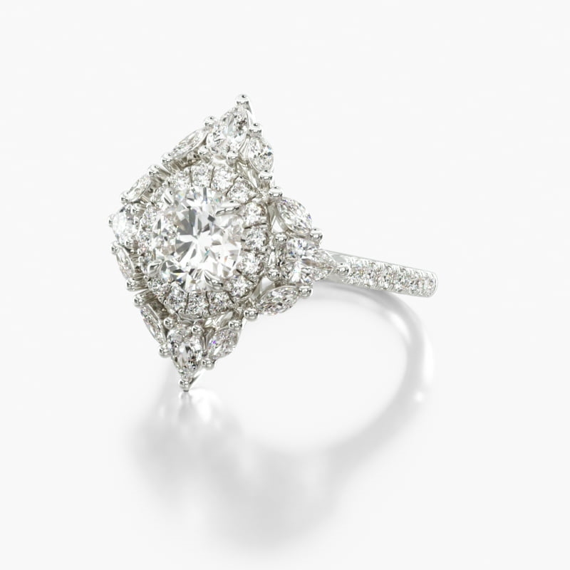 Platinum Empress Diamond Engagement Ring 18144p