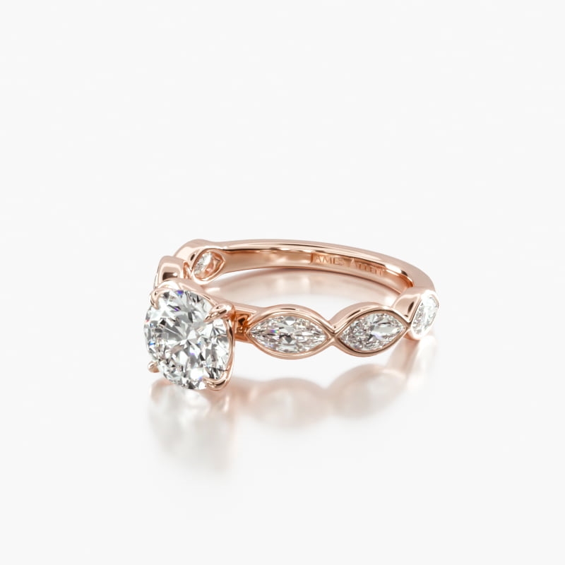 14K Rose Gold Bezel Set Marquise Diamond Engagement Ring18153r14