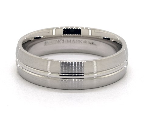 Heavy Solid Sterling Silver 6mm Wedding Band - Comfort Fit, Brushed Center With Groove, Unisex Ring - View #5