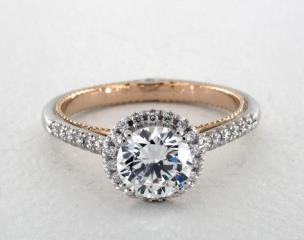 14K White Gold and Rose Gold Couture Engagement Ring by Verragio