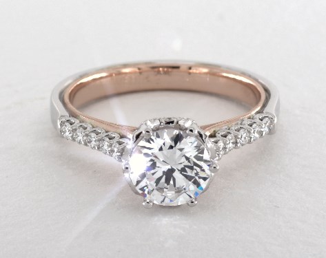 Verragio Classic Engagement  Ring  14K White  Gold  and Rose  