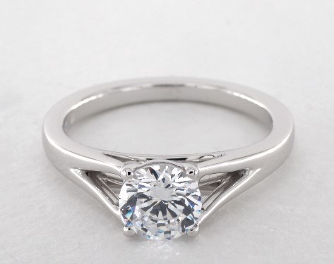 18K White Gold Split Shank Diamond Engagement Ring by Martin Flyer