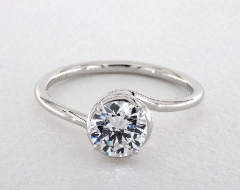 18K White Gold Abbraccio Swirl Engagement Ring Style#: AE136 by Danhov