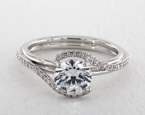 18K White Gold Abbraccio Engagement Ring Style#: AE155 by Danhov