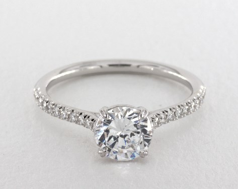 18K White Gold Classico Single Shank Engagement Ring Style#: CL138 by Danhov