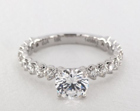 18K White Gold Petalo Single Shank Engagement Ring Style#: FE106 by Danhov