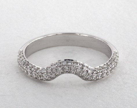 Wedding Rings Matching Bands Platinum Triple Row Pave Split Shank Wedding Rings Matching Bands Platinum Triple Row Pave Split Shank Halo Band Item 59463