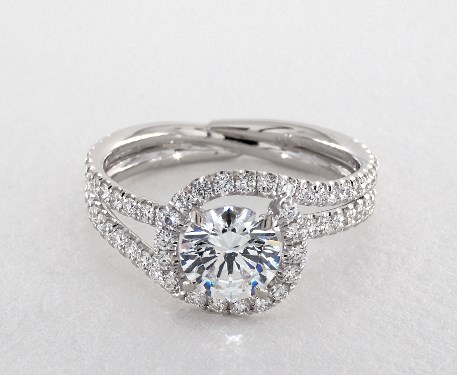 14K White Gold Abbraccio Swirl Engagement Ring Style#: AE144 by Danhov