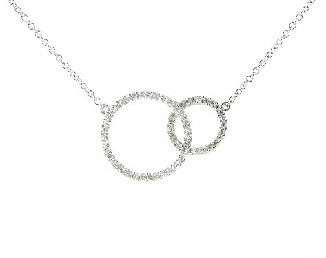 diamond interlocking circle necklace