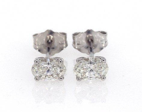 Fine Jewelry Preset Diamond Studs 14k White Gold Oval Shape Fine Jewelry Preset Diamond Studs 14k White Gold Oval Shape Earrings 60 Ctw Item 62355