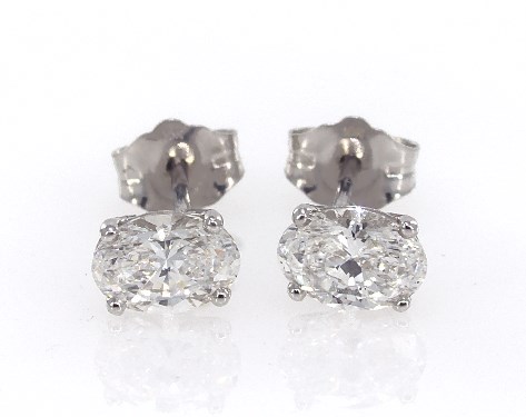 Fine Jewelry Preset Diamond Studs 14k White Gold Oval Shape Fine Jewelry Preset Diamond Studs 14k White Gold Oval Shape Earrings 1 Ctw Item 62357