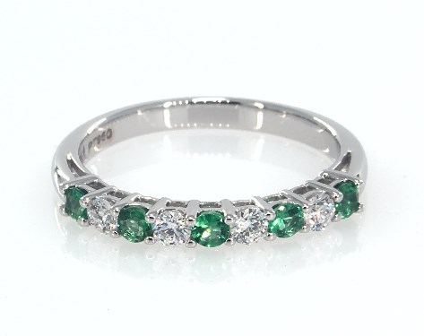 emerald and diamond anniversary ring