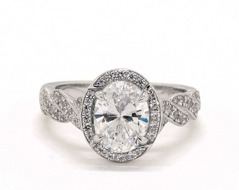 14K White Gold Ava Halo Engagement Ring by Jeff Cooper