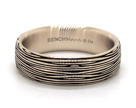 14K Two-Toned 8mm Comfort-Fit Wheat Pattern Band