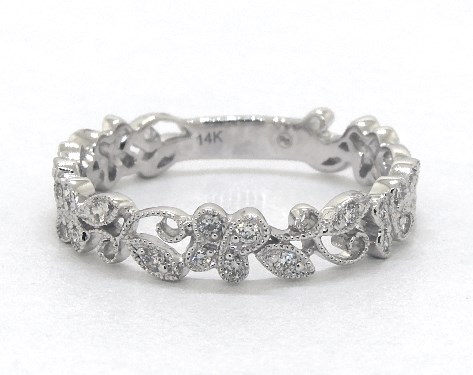 diamond vine wedding band