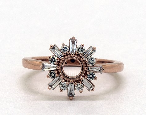 rose gold sunburst engagement ring