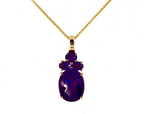 trio amethyst 14k necklace yellow gold necklaces
