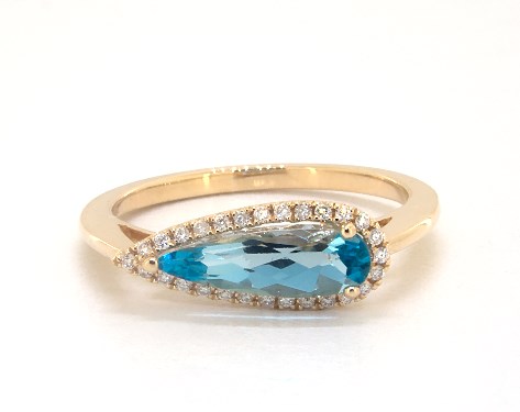 yellow gold teardrop ring