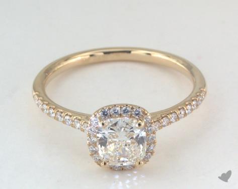 14K Yellow Gold Halo Setting