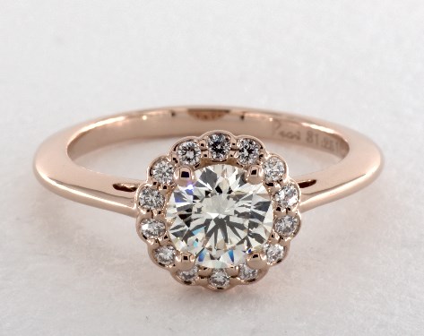 14K Rose Gold Halo DYO ER Setting