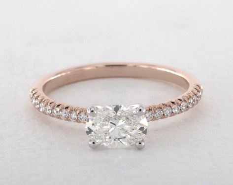 14K Rose Gold Pave Setting