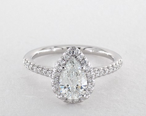 14K White Gold Halo Setting