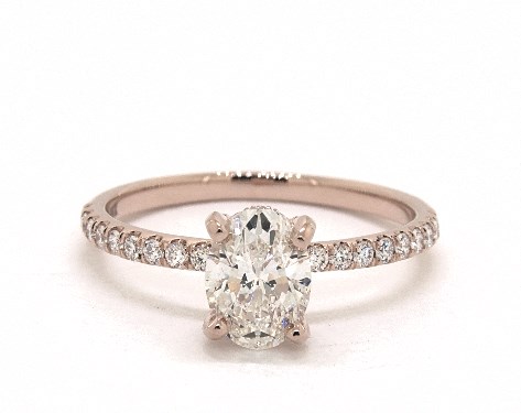 14K Rose Gold Pave DYO ER Setting