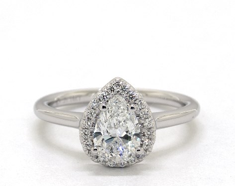 14K White Gold Halo Setting