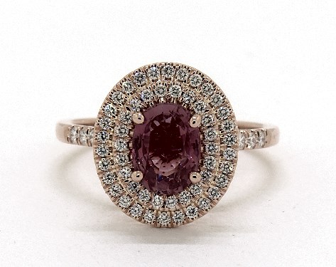 14K Rose Gold Halo Setting