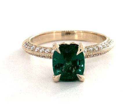 18K Yellow Gold Pave Setting