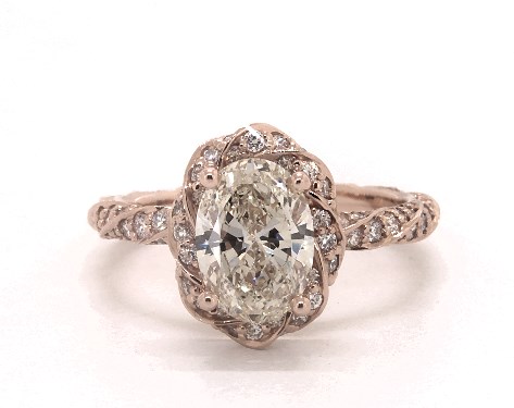 14K Rose Gold Halo Setting