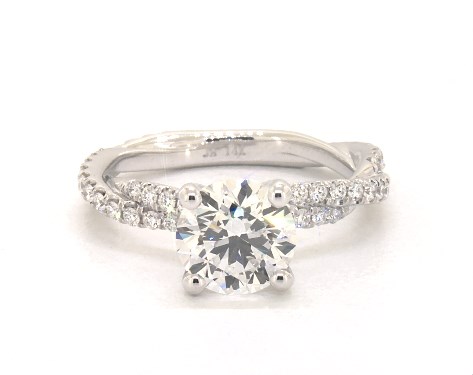 14K White Gold Pave DYO ER Setting