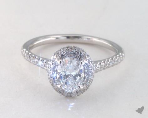 14K White Gold Halo Setting