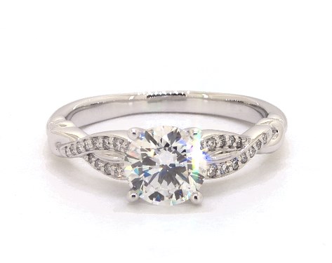 14K White Gold Pave DYO ER Setting