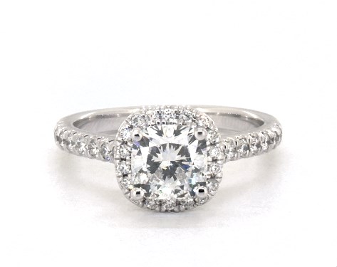 14K White Gold Halo Setting