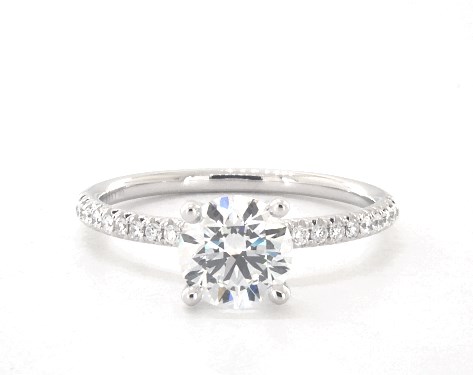 14K White Gold Pave DYO ER Setting