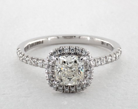 14K White Gold Halo DYO ER Setting