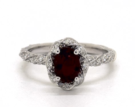 14K White Gold Halo Setting