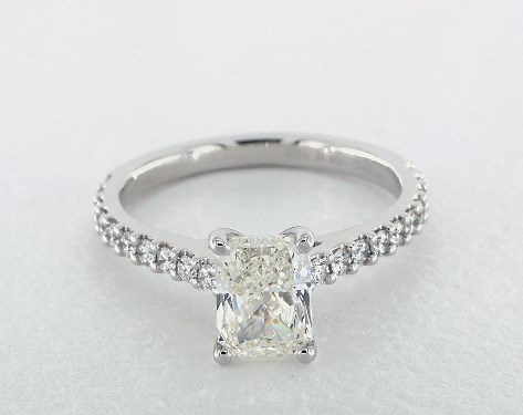 Radiant Cut Engagement Rings Jamesallen 14k White Gold Side Stones Setting