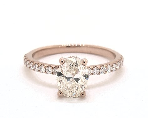 14K Rose Gold Pave Setting