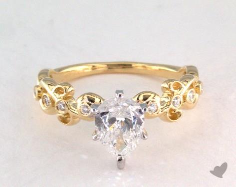 18K Yellow Gold Side stones Setting