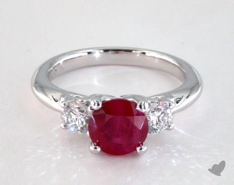 18K White Gold Three Stone Setting
