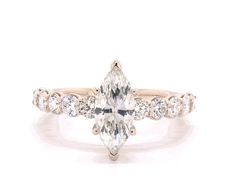 14K Yellow Gold Side stones Setting