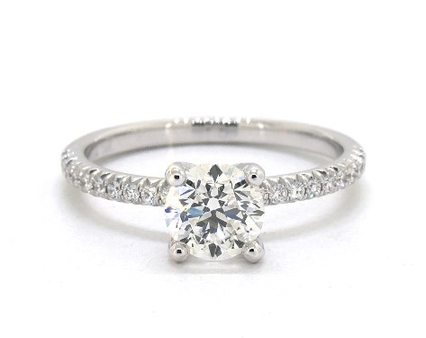 14K White Gold Pave DYO ER Setting