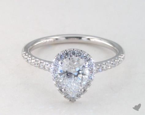 14K White Gold Halo DYO ER Setting