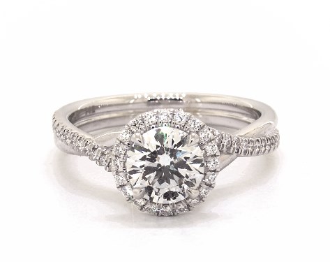 14K White Gold Halo Setting